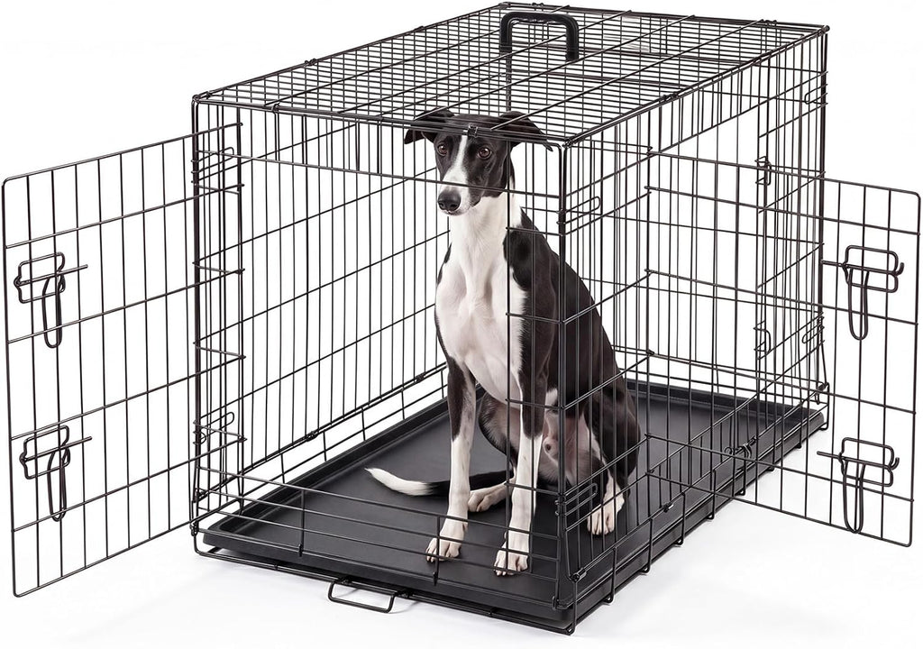 DUMOS 36 Inch Dog Crate, Puppy Small Medium Foldable Dog Cage Pet Kennel
