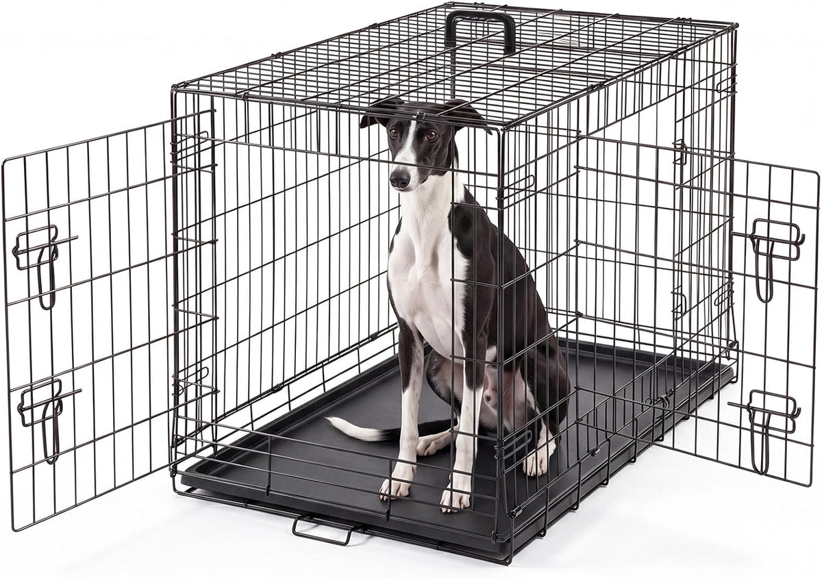 DUMOS 36 Inch Dog Crate, Puppy Small Medium Foldable Dog Cage Pet Kennel
