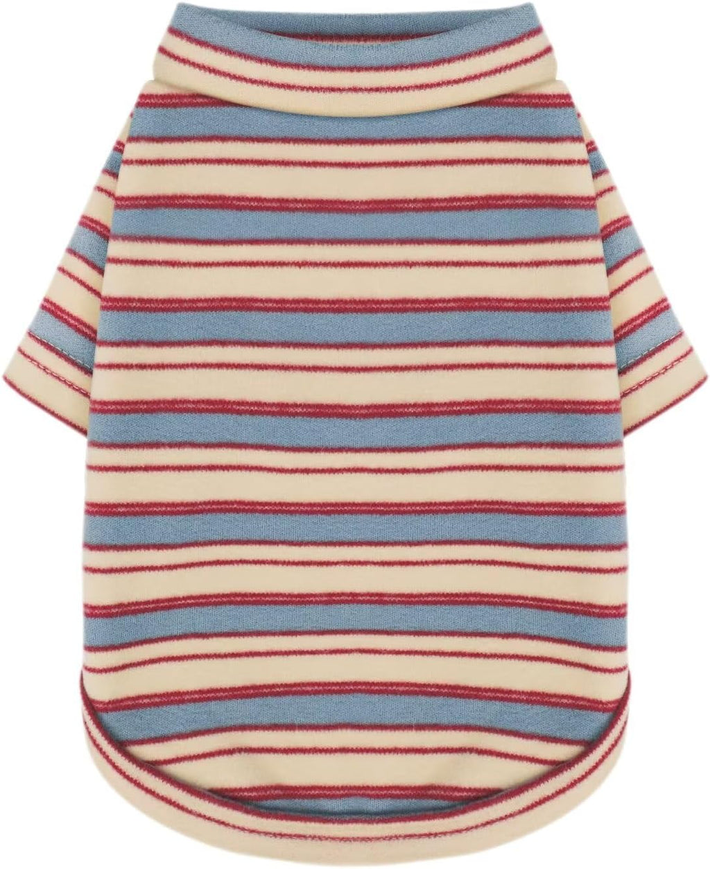 Stylish Striped Block Dog Shirt Breathable Clothes Red&Blue M