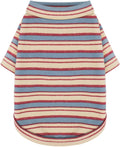 Stylish Striped Block Dog Shirt Breathable Clothes Red&Blue M