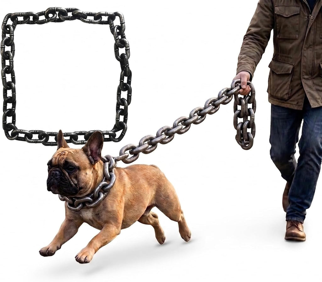 Fake Chain Dog Leash, Giant Plastic Chain Leash, Oversized Funny Lightweight Pet Lead for Small Dogs and Cats, Faux Meta