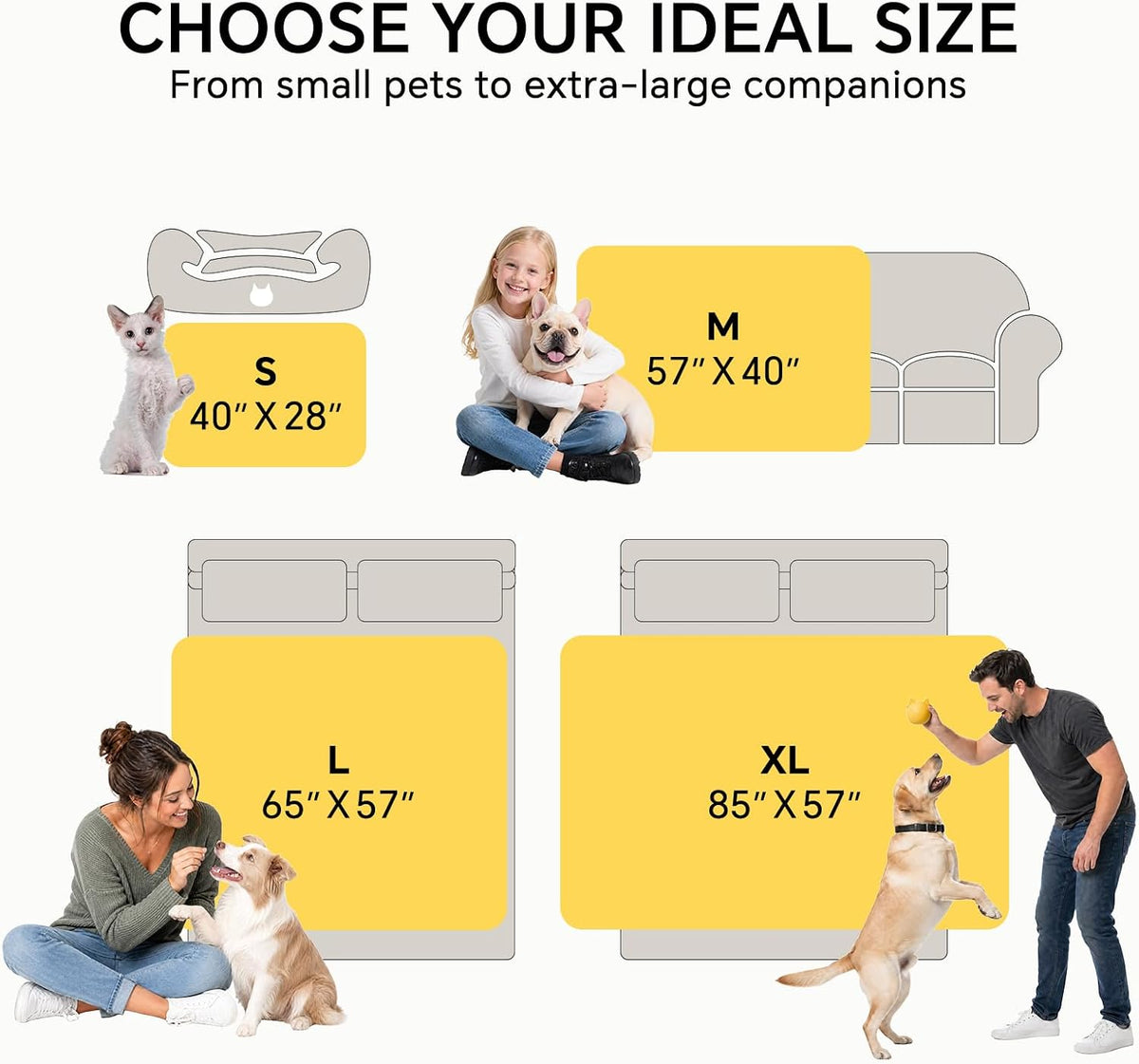 Luciphia Waterproof Dog Blanket, Reversible Fleece & Sherpa, Couch Cover