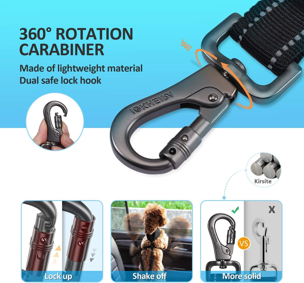 Dog Seat Belt 3-in-1 Car Harness for Dogs Adjustable Safety Seatbelt for Car Nylon Reflective Bungee Fabric Dog Car Harn