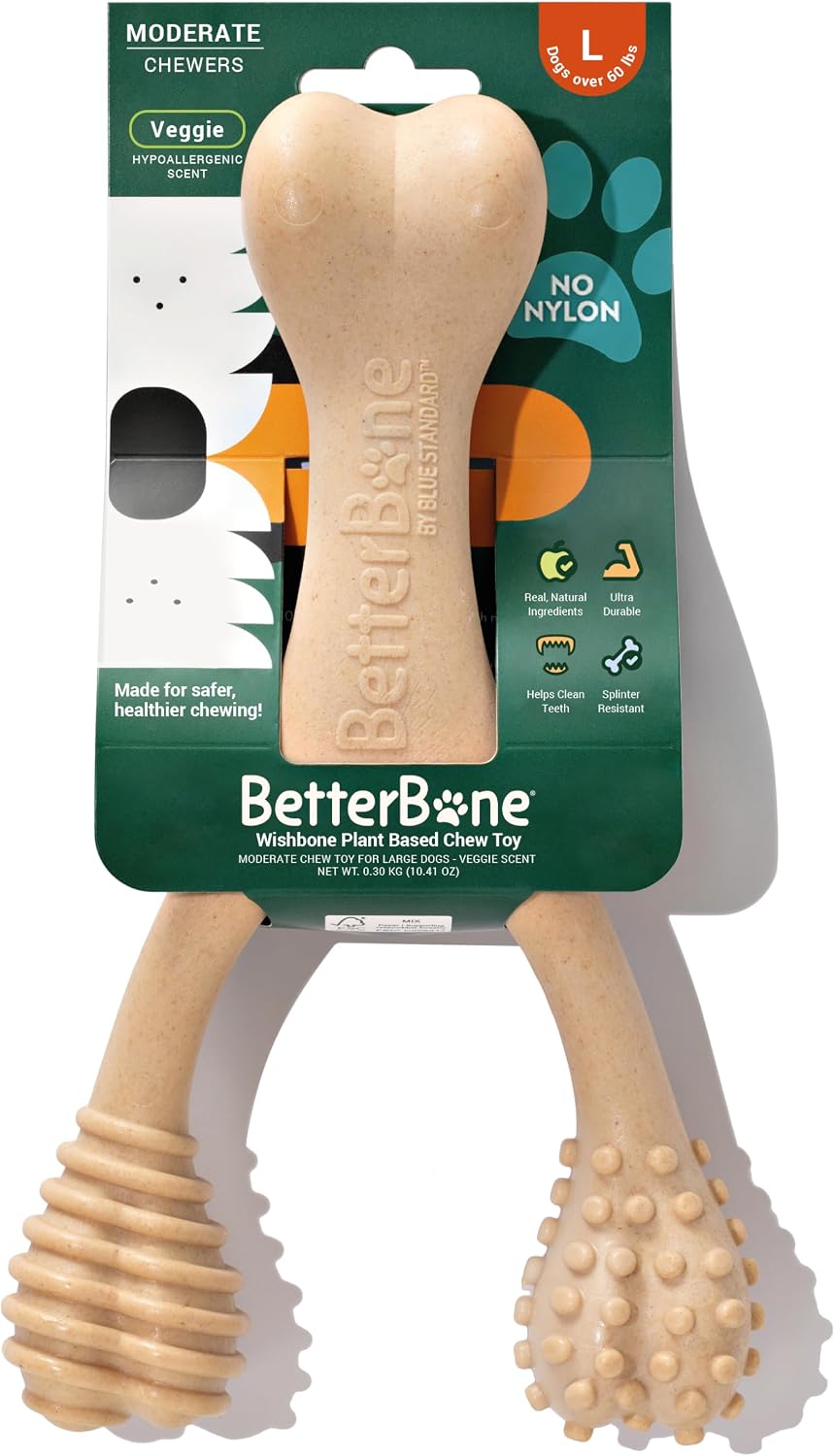 BetterBone - Medium Density - Ideal for Moderate to Strong Chewers - All-Natural, Nylon-Free Dog Chew Toys - Non-Toxic, 