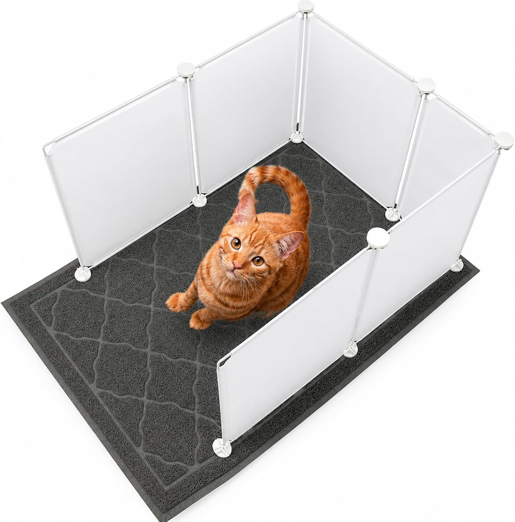 FHTONGE Large Cat Litter Box Enclosure Splash Guard to Protect Wall Floor