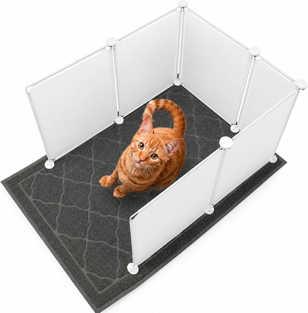 FHTONGE Large Cat Litter Box Enclosure Splash Guard to Protect Wall Floor