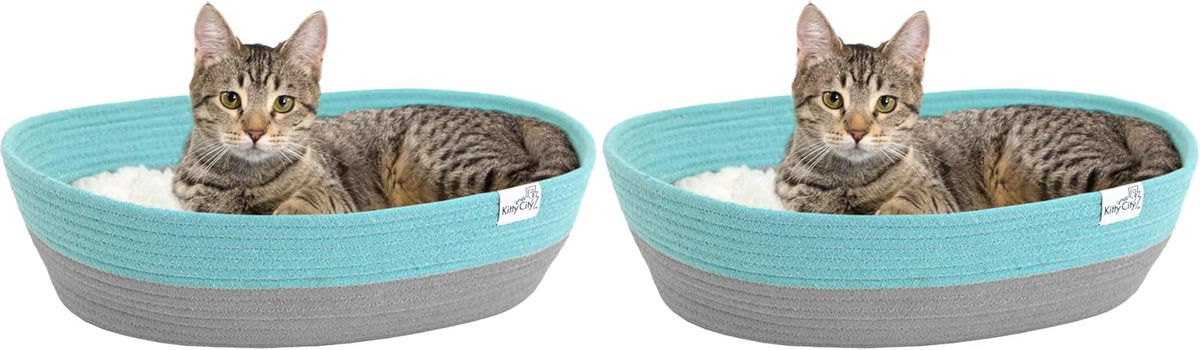 Kitty City Cat Bed, Cotton, 14"W x 19"L x 5"H