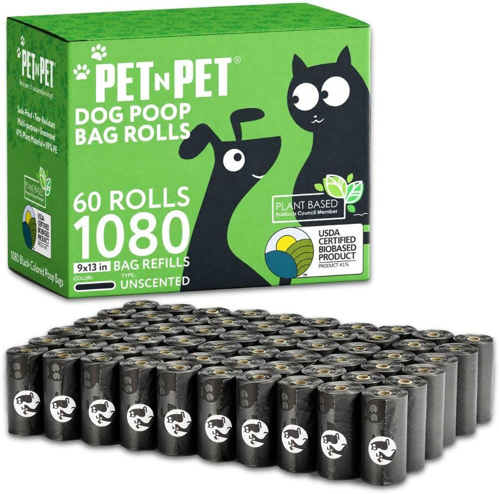 Pet N Pet Dog Poop Bags Rolls, 1080 Cnt Bulk Poop Bags for Dogs, Unscented