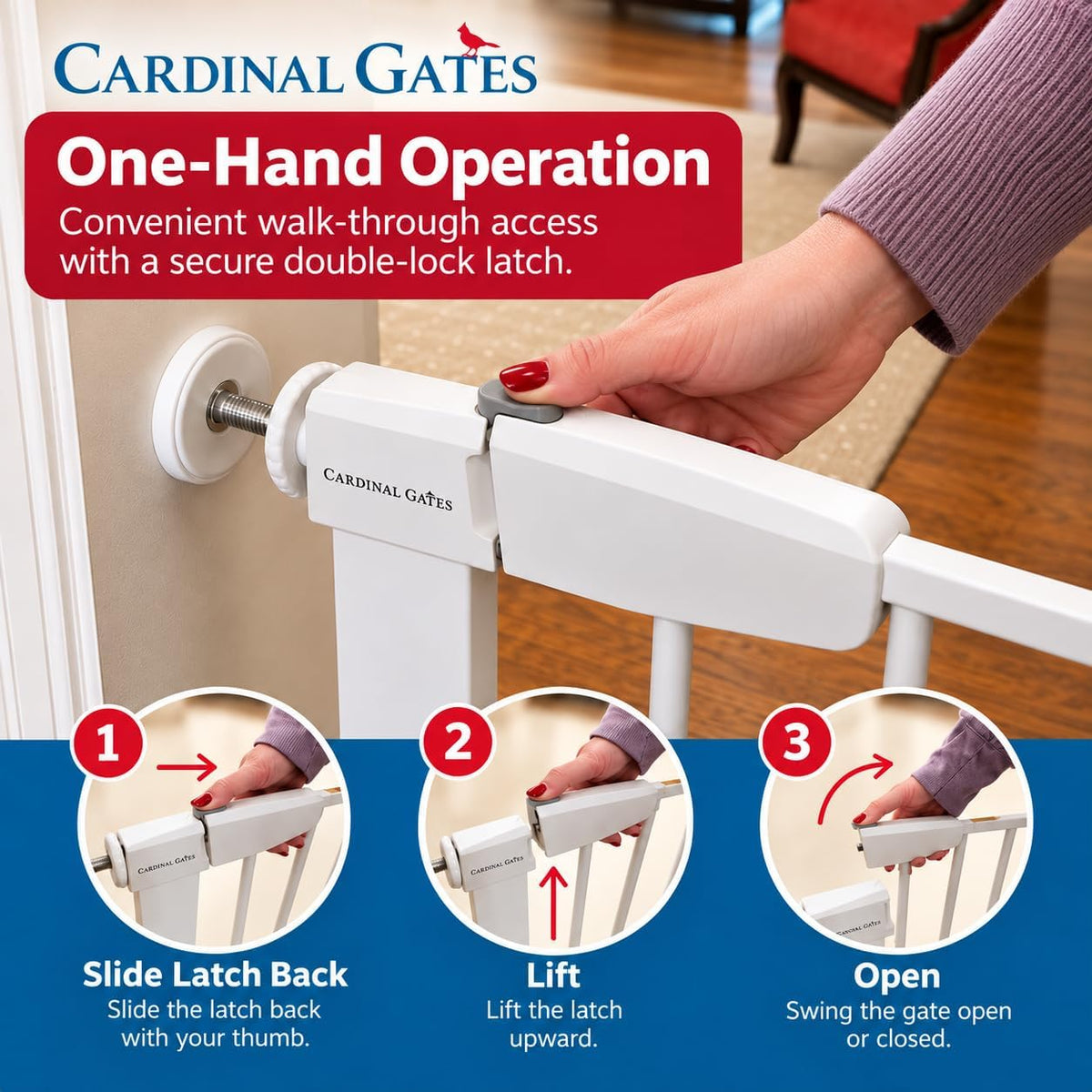 Cardinal Gates 36-Inch Pressure-Mount Baby/Pet Gate, White, 40.25-43 in