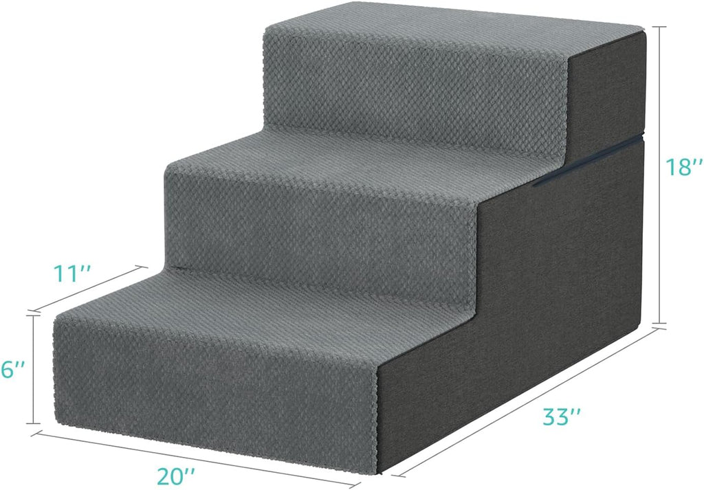 YENING Large Dog Stairs for High Beds - Extra Wide Pet Steps for Large Dogs to Get on Tall Bed 3 Deep Step Cat Ramp for 