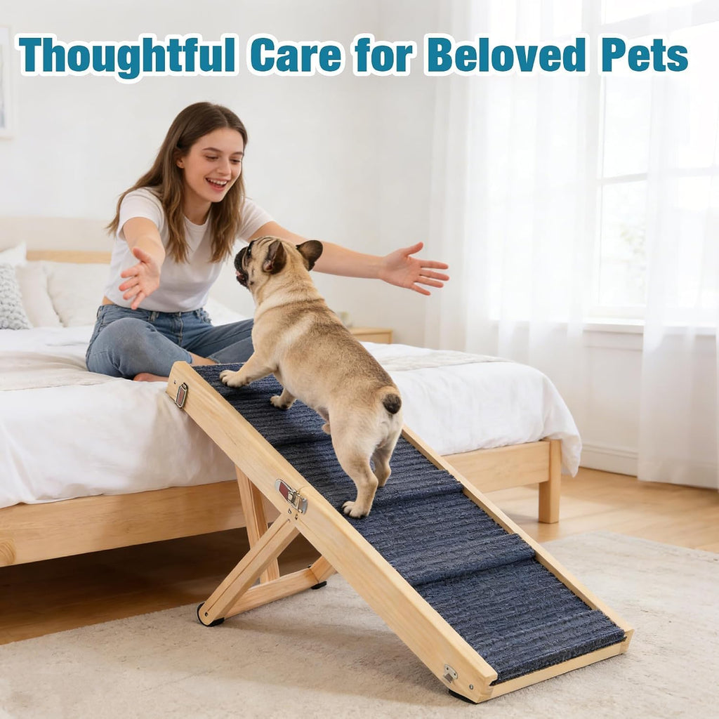 Dog Ramp for Couch, Foldable Wooden Pet Ramp, 37.5 x 16 in, Medium