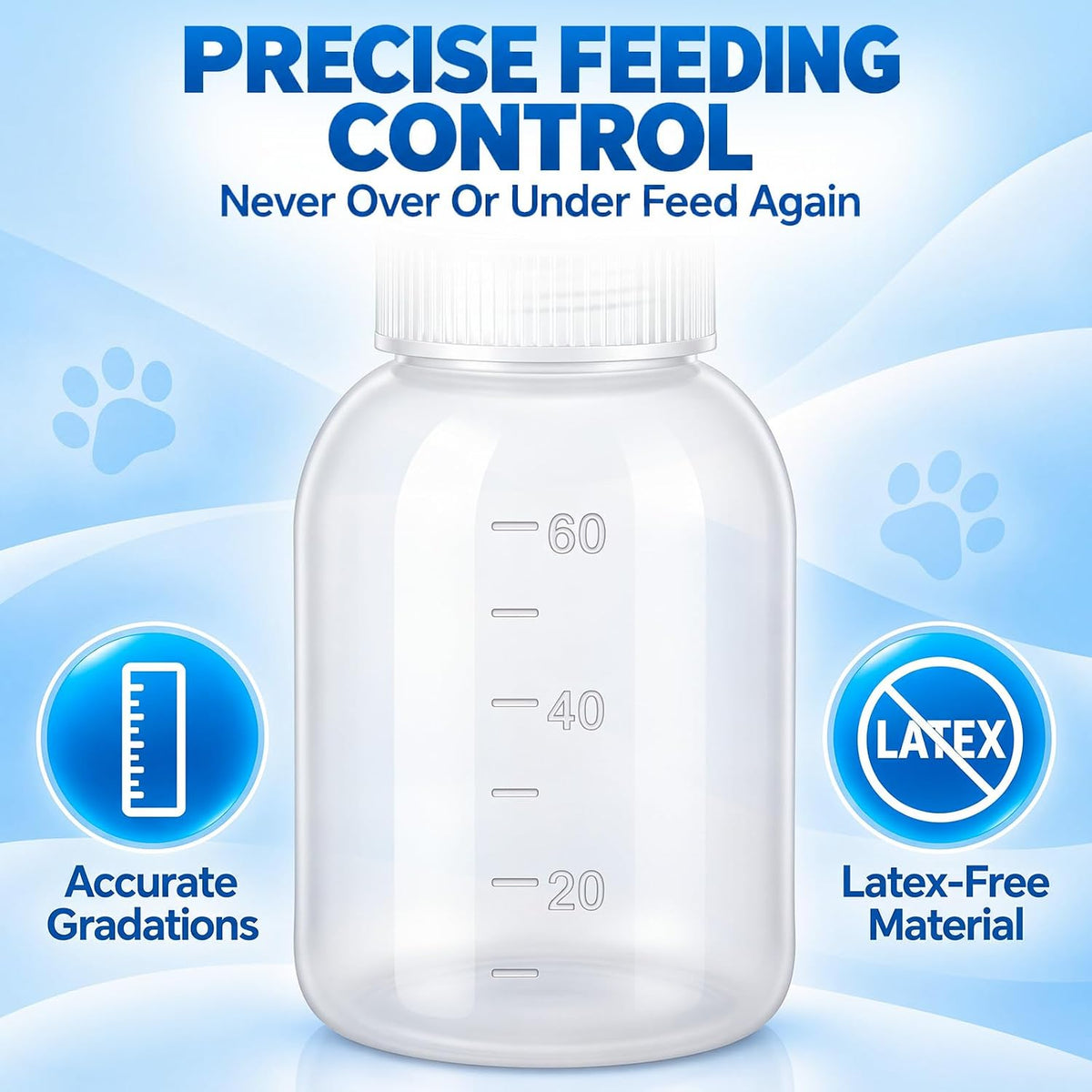 24 Pcs 2 Oz/60 ml Nursing Bottle for Kittens Small Puppies Animals