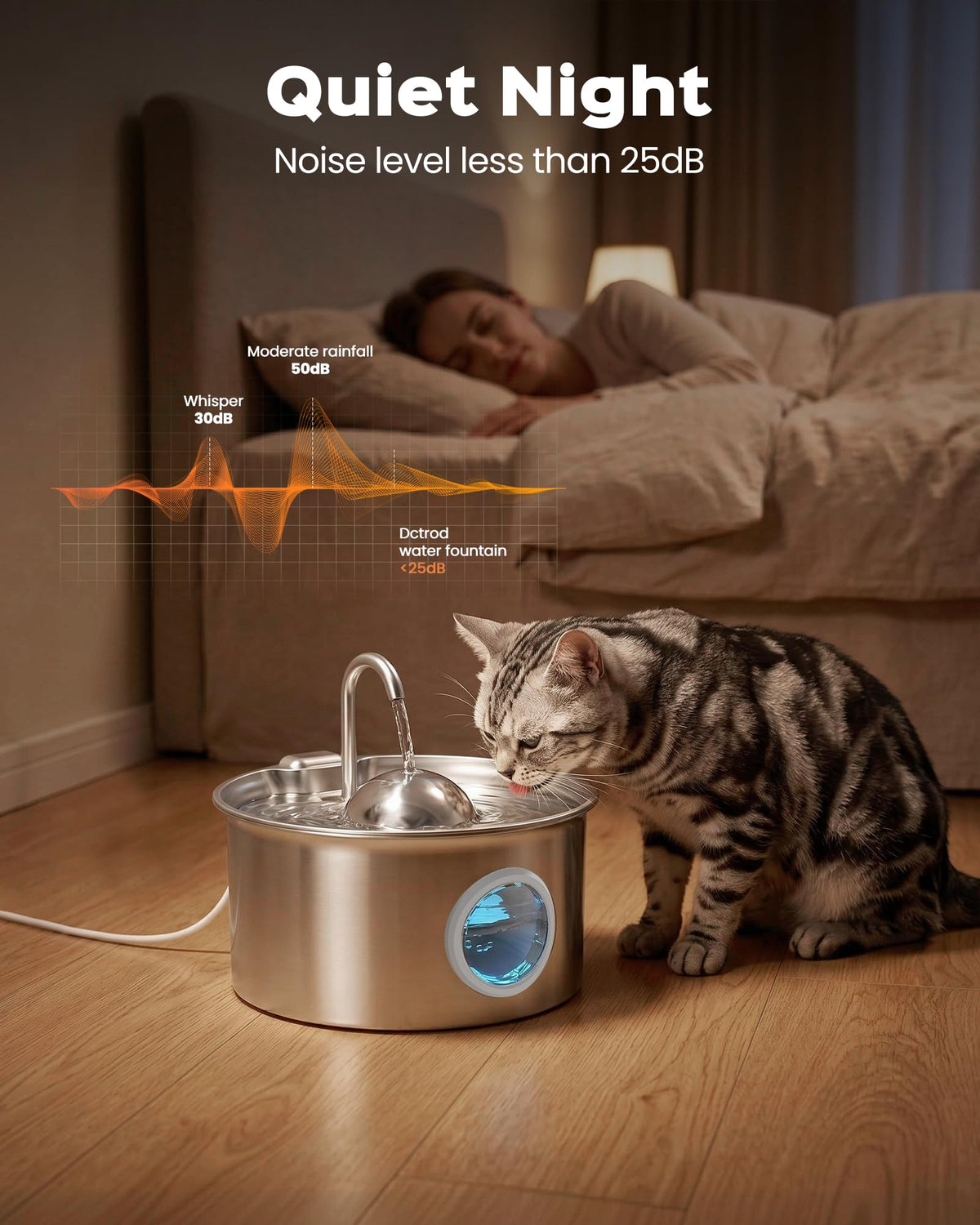 Cat Water Fountain Stainless Steel: Pet Water Fountains for Cats Indoor