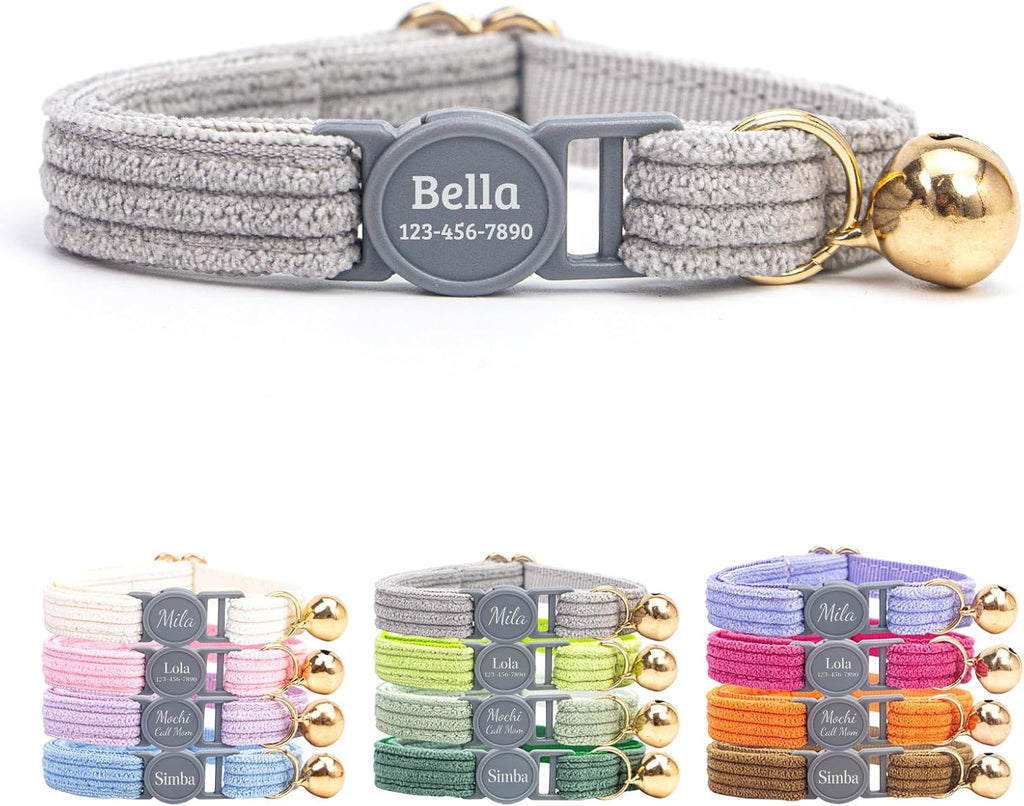 Personalized Breakaway Cat Collar with Name，Periwinkle：S