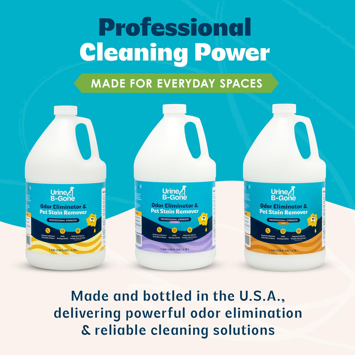 Urine B-Gone Enzyme Cleaner for Human, Cat & Dog Urine, Original, 1 Gallon