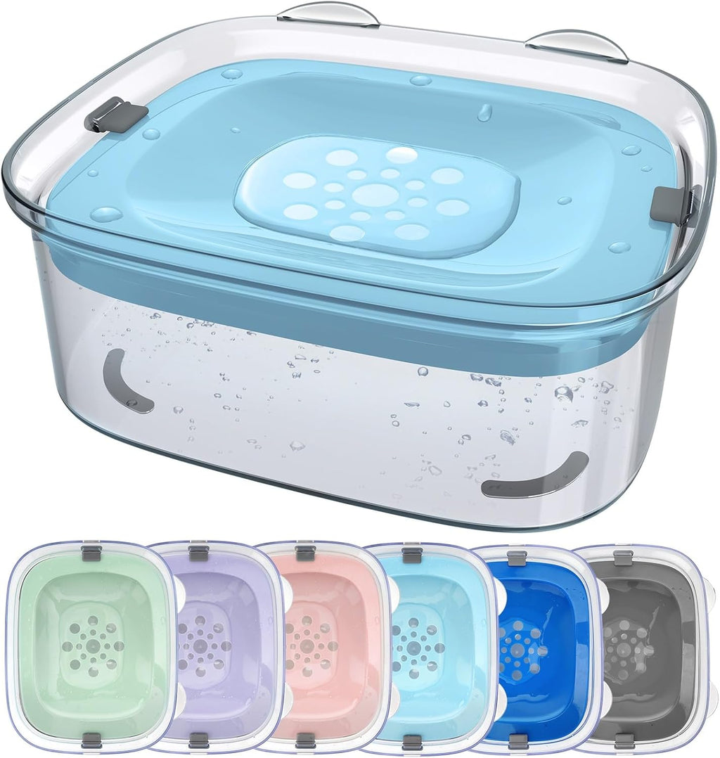3L No Spill Dog Water Bowl with Slow Drinking Disk(Gray)