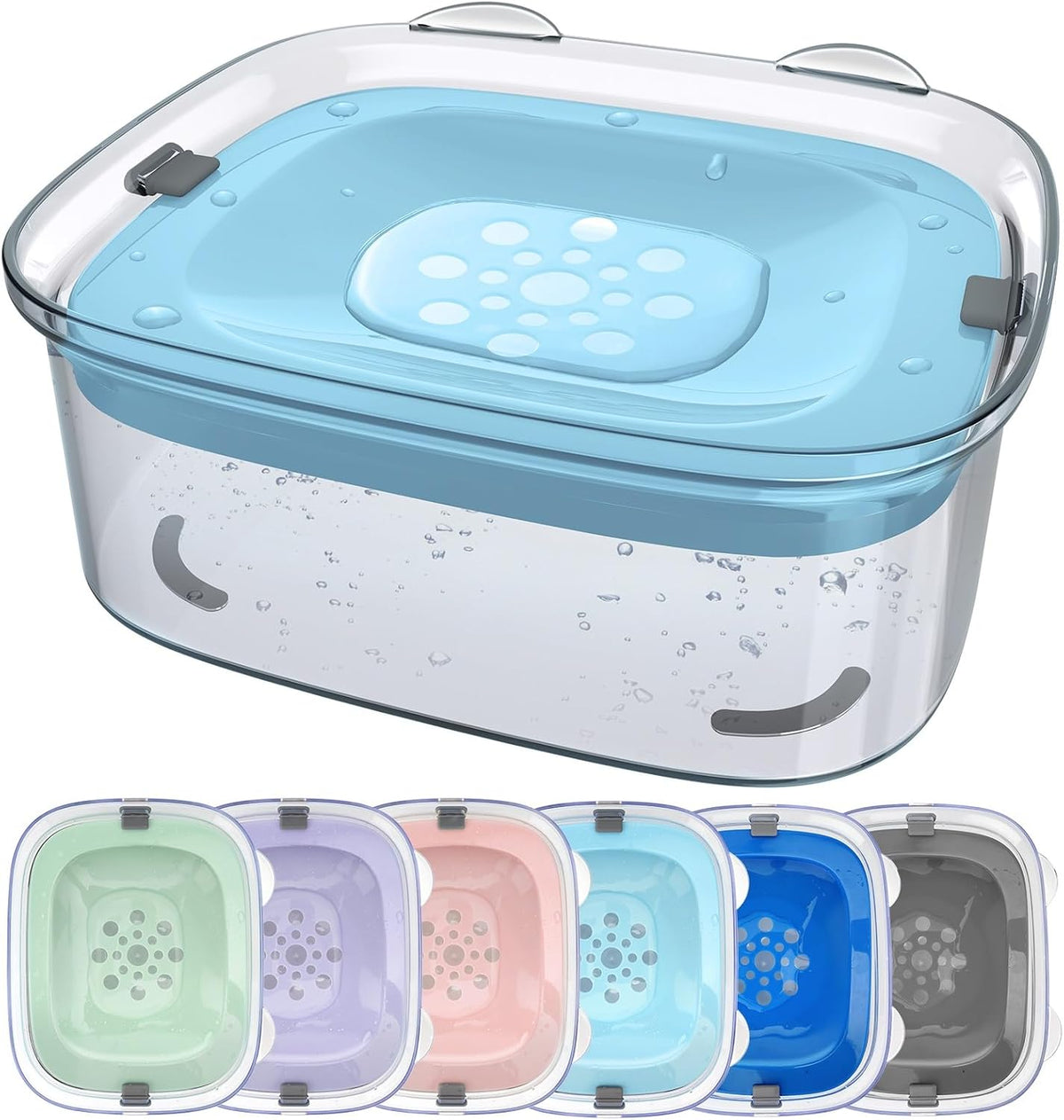 3L No Spill Dog Water Bowl with Slow Drinking Disk(Gray)