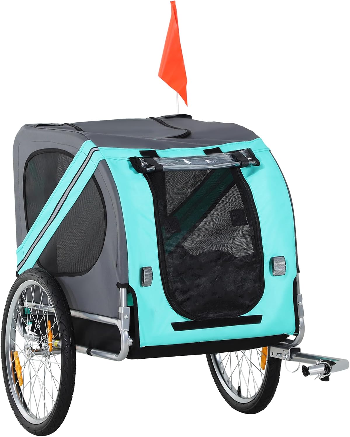 Aosom Dog Bike Trailer Easy Folding Cart Frame 20" Wheels