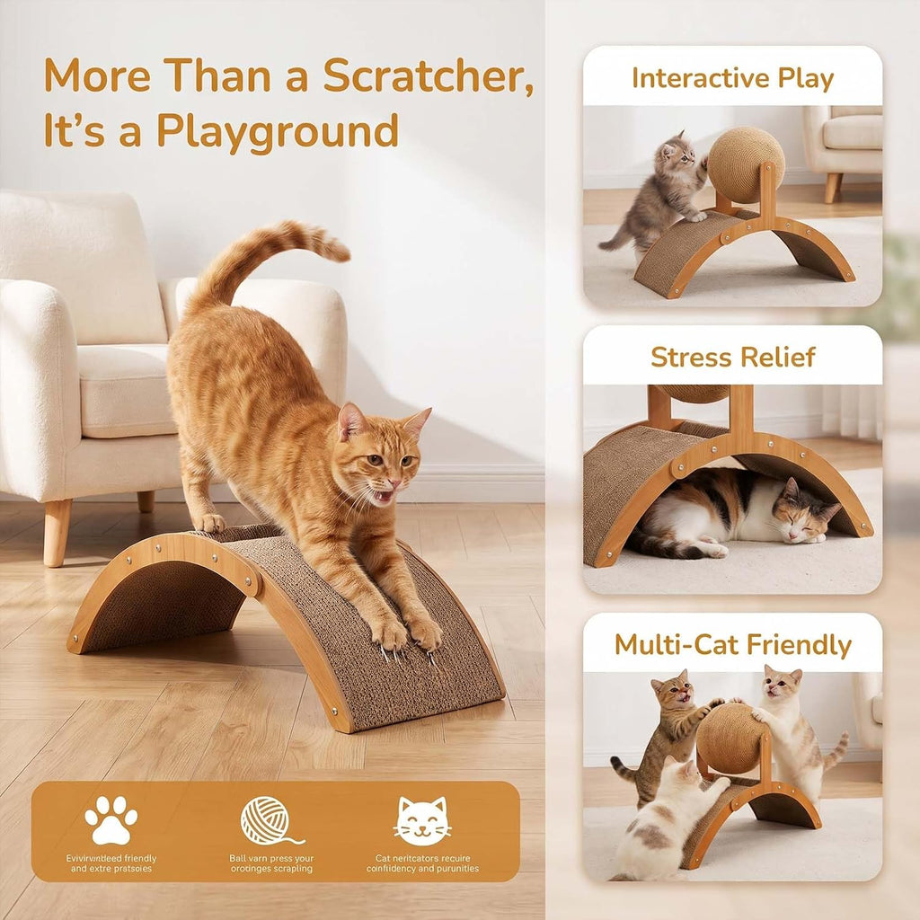 2027 Upgraded Cat Scratching Ball on Stand, Sisal Cat Scratcher Ball，A-M