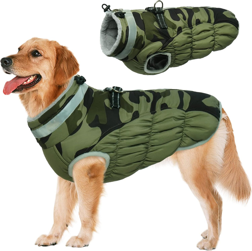 Dog Coat Warm Dog Winter Coat Waterproof Dogs Jacket with Harness
