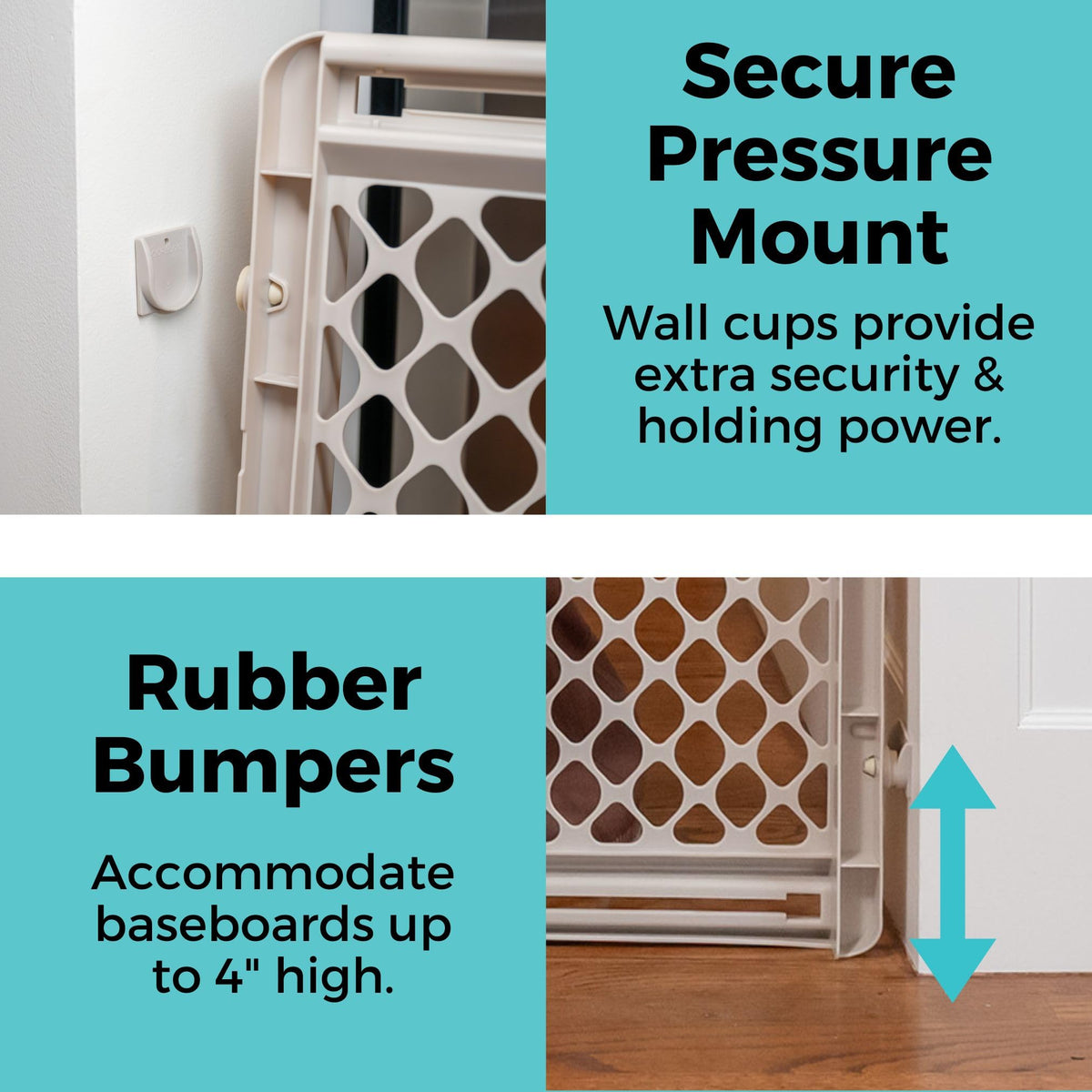 Toddleroo by North States - Supergate Ergo Baby Gate: Plastic Baby Gate for Stairs & Doorways - Adjustable Indoor Safety Gate - Made in USA - 26 to 42 Inches Wide - 26 Inches Tall - Sand