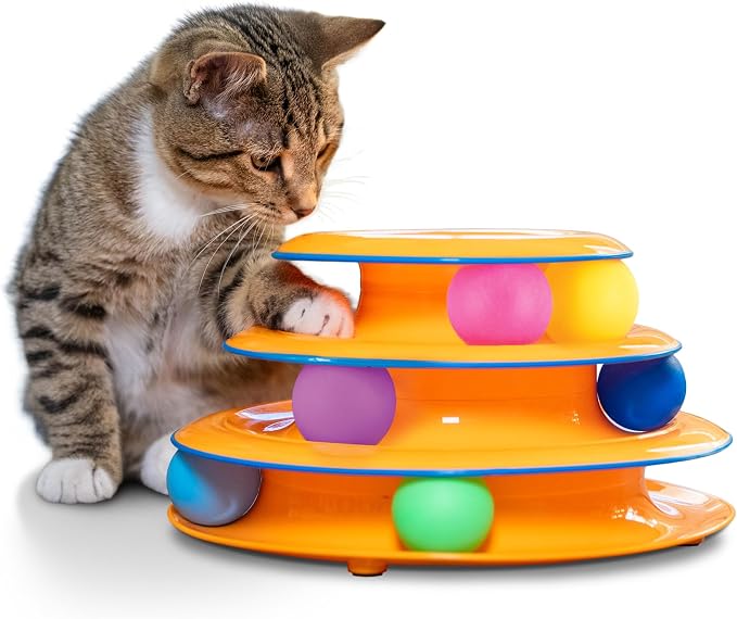 Pawfinch Indoor Cat Play Kit – Wands, Track Tower, Catnip & Scratcher