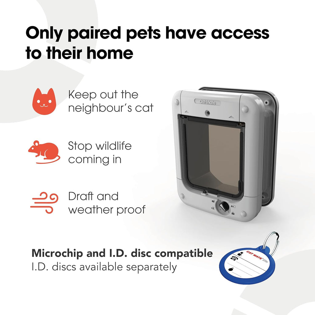 Cat Mate 360 Cat Flap for Cats, 4-Way Locking Pet Door, White