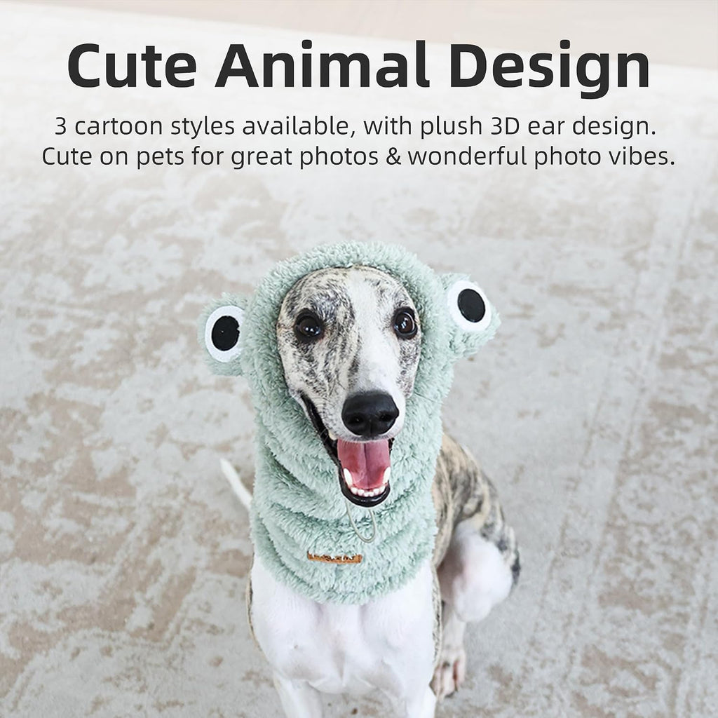 ETIAL Dog Hat Scarf for Long Neck Dogs with Animal Ears
