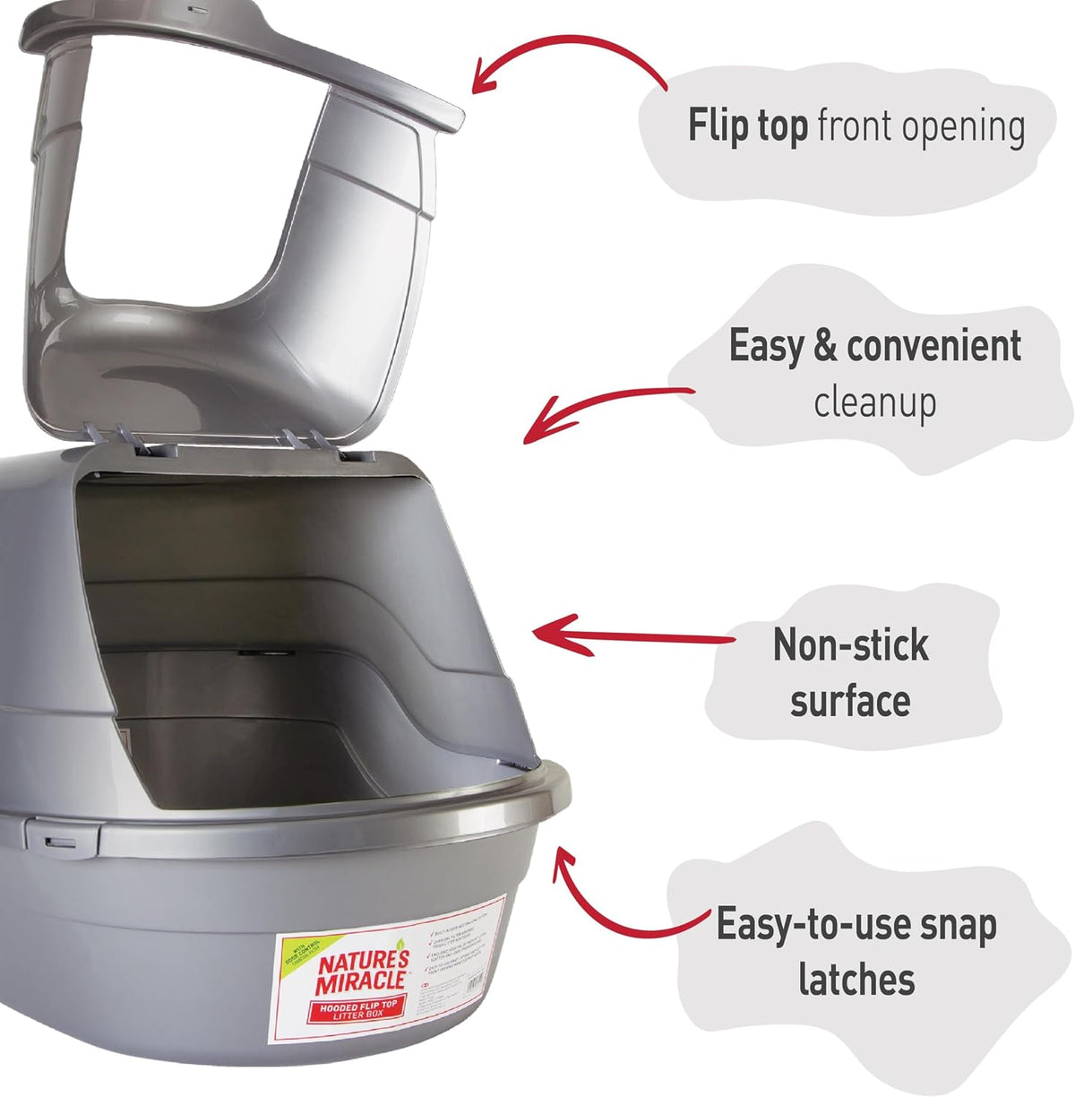Nature's Miracle Hooded Flip Top Cat Litter Box With Charcoal Filter