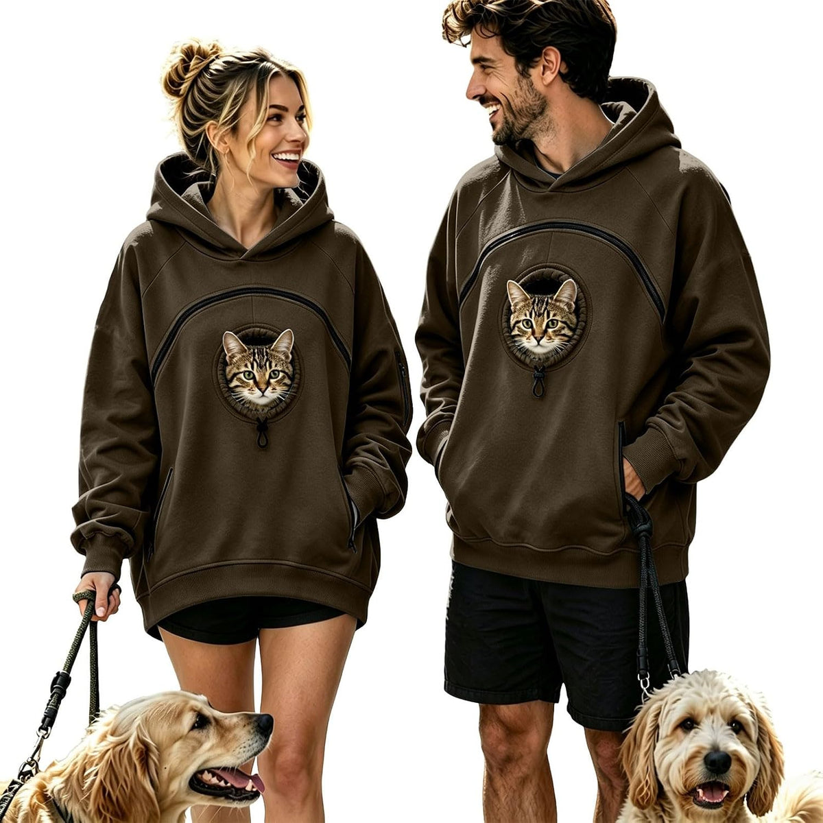 Pet Pouch Hoodie Cat Dog Carrier with Oversized Pouch Pull Pocket