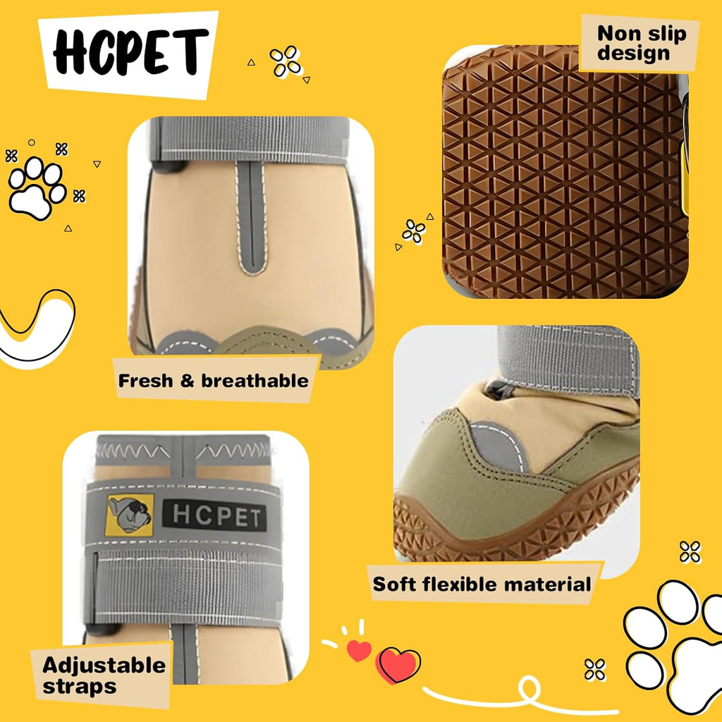 Dog Shoes for Dogs, Dog Booties for Dogs, Anti-Slip Dog Boots & Paw Protectors for Hot Pavement Winter Snow Hiking with 