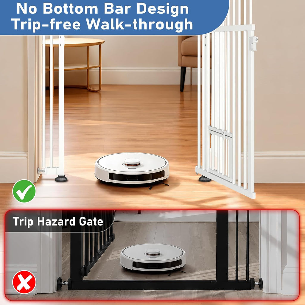No Bottom Bar Cat Gate, 54''-87'' Height Extra Tall Cat Gate