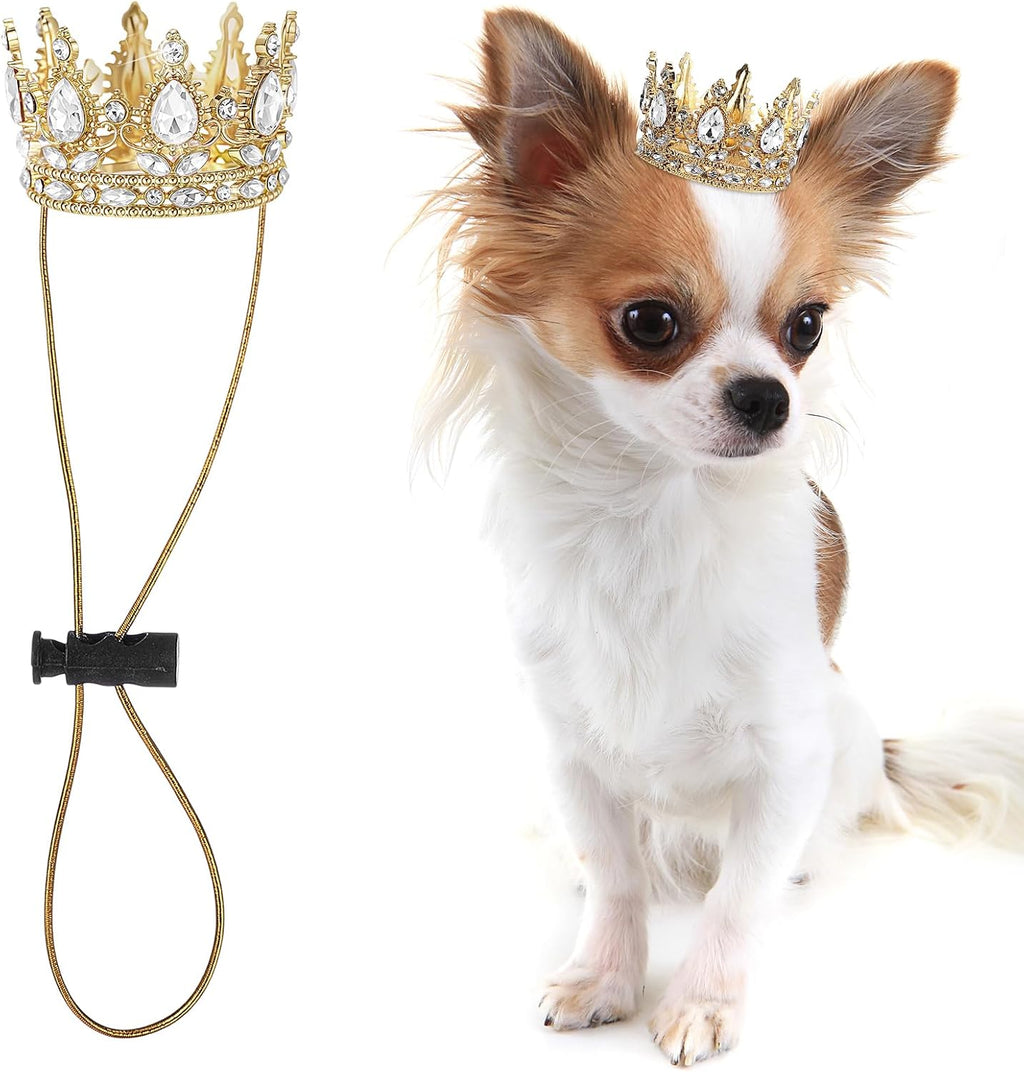 Abbylike White Small Dog Birthday Crown Queen for Pet Costume