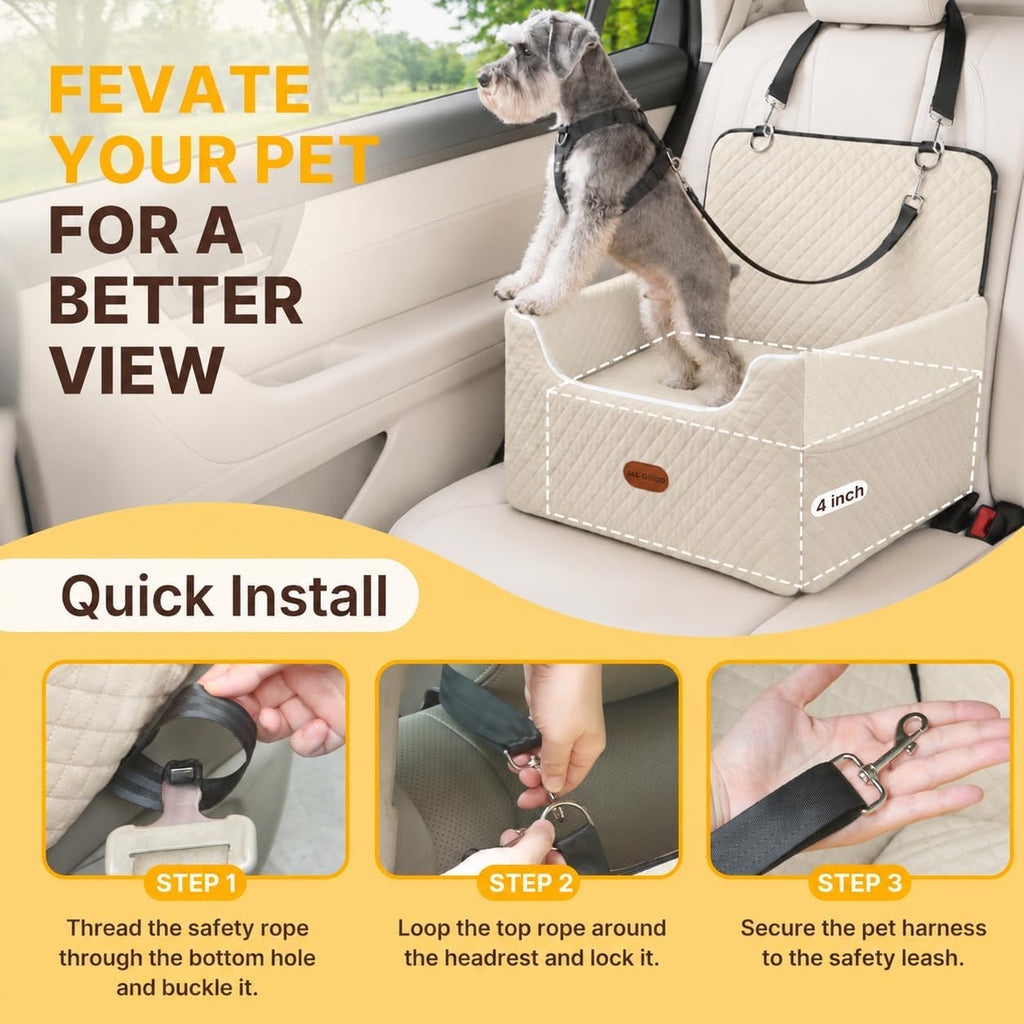 ALL GOOD PET SUPPLIES Dog Car Seat for Small/Medium Dogs Under 35lbs