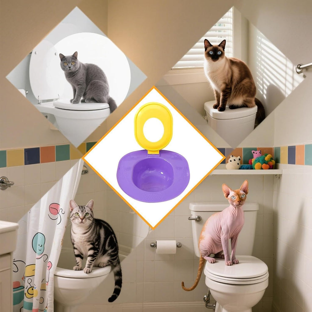 Reusable Cat Toilet Training Kit - Detachable Pet Potty Trainer Tray for
