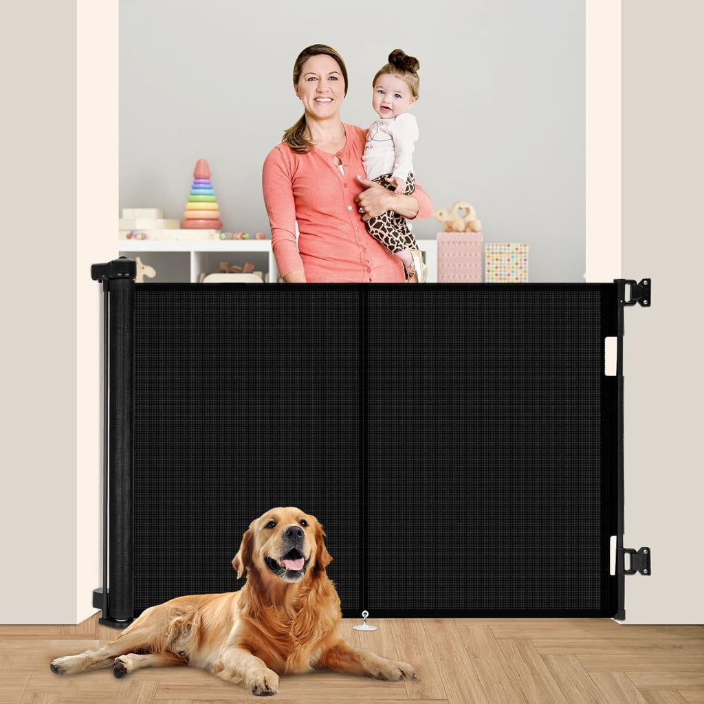 Miumoon 200 inch Reinforced Retractable Baby Gates 42 inch Tall