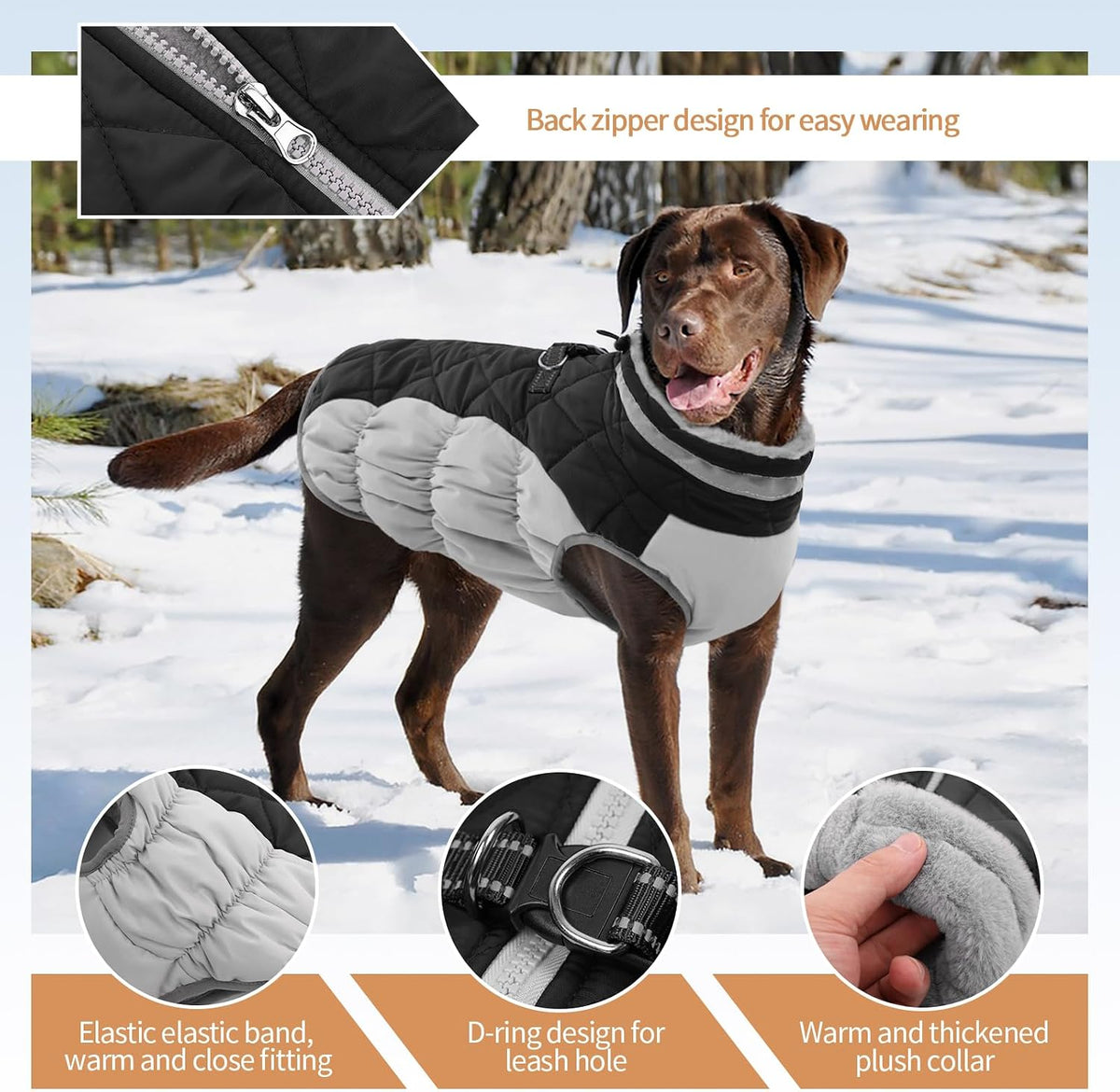 Dog Jackets For Large Dogs, Warm Dog Winter Coat With Harness, XXL