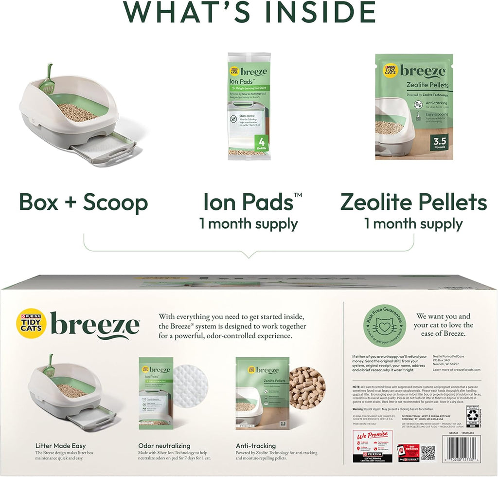 Purina Tidy Cats Breeze Cat Litter Box System Kit with Pellets & Pads