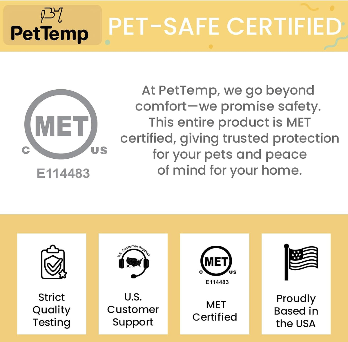 Dog Heating Pad, Heated Cat&Dog Bed, 5 Temps & Timer, Safety Listed, Brown