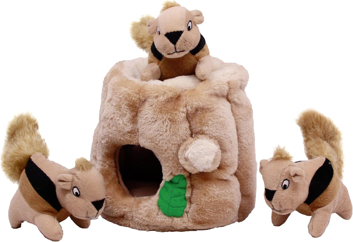 Outward Hound Hide-A-Squirrel Plush Squeaky Dog Toy, XL, 7" x 11.8"