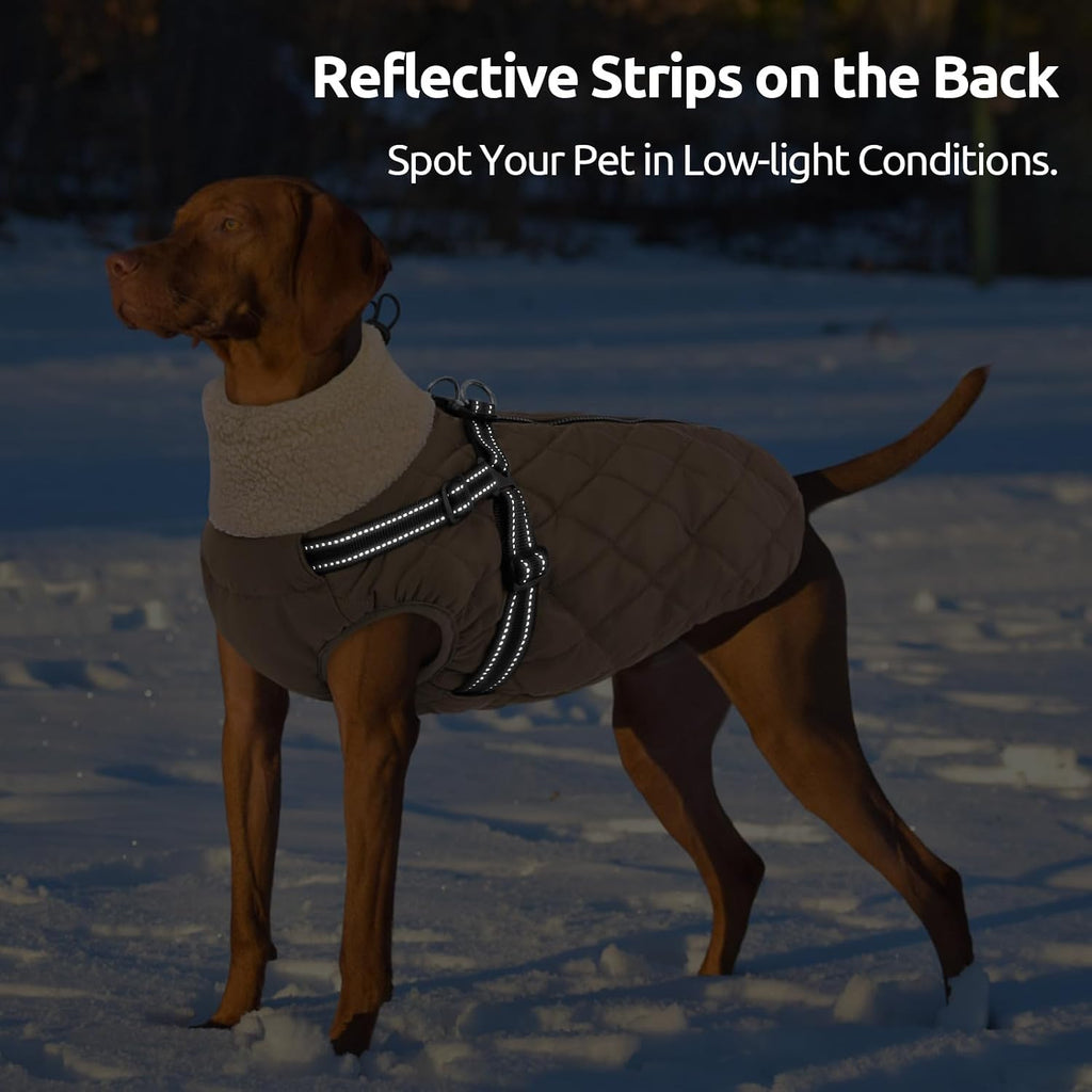 Dog Jackets for Medium Dogs, Dog Coat with Harness Built in
