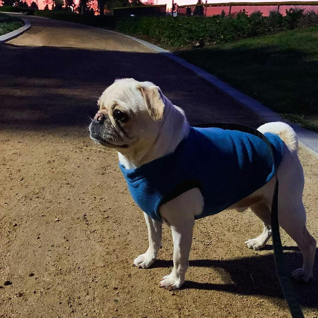 Gooby Stretch Fleece Vest Dog Sweater, Indigo Blue, Medium