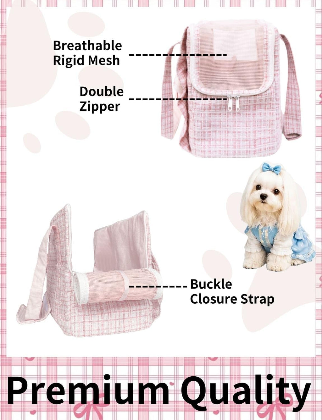 Dog Purse Carrier for Small Dogs and Cats, Dog Tote Bag Puppy Purse