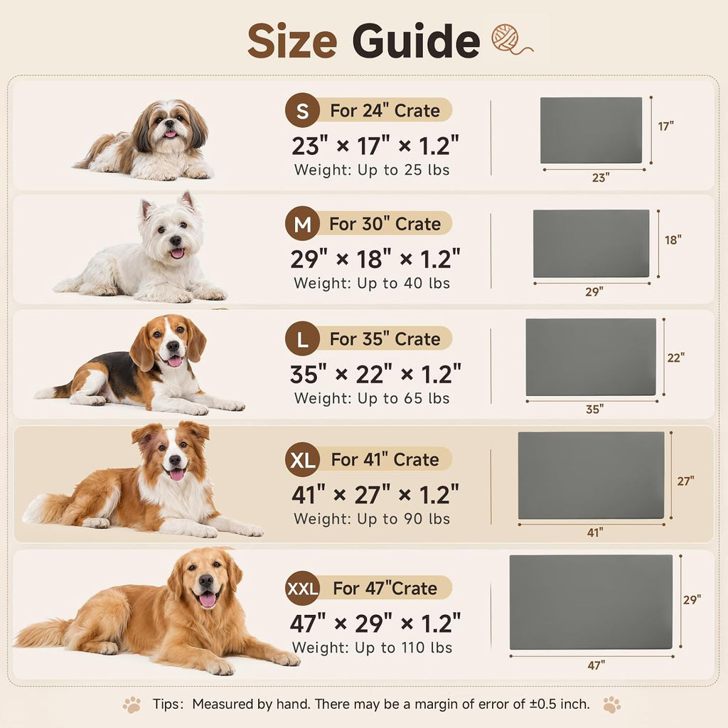 Upgraded XL Waterproof Outdoor Dog Crate Pad Mat, Wipeable Large Dogs Bed