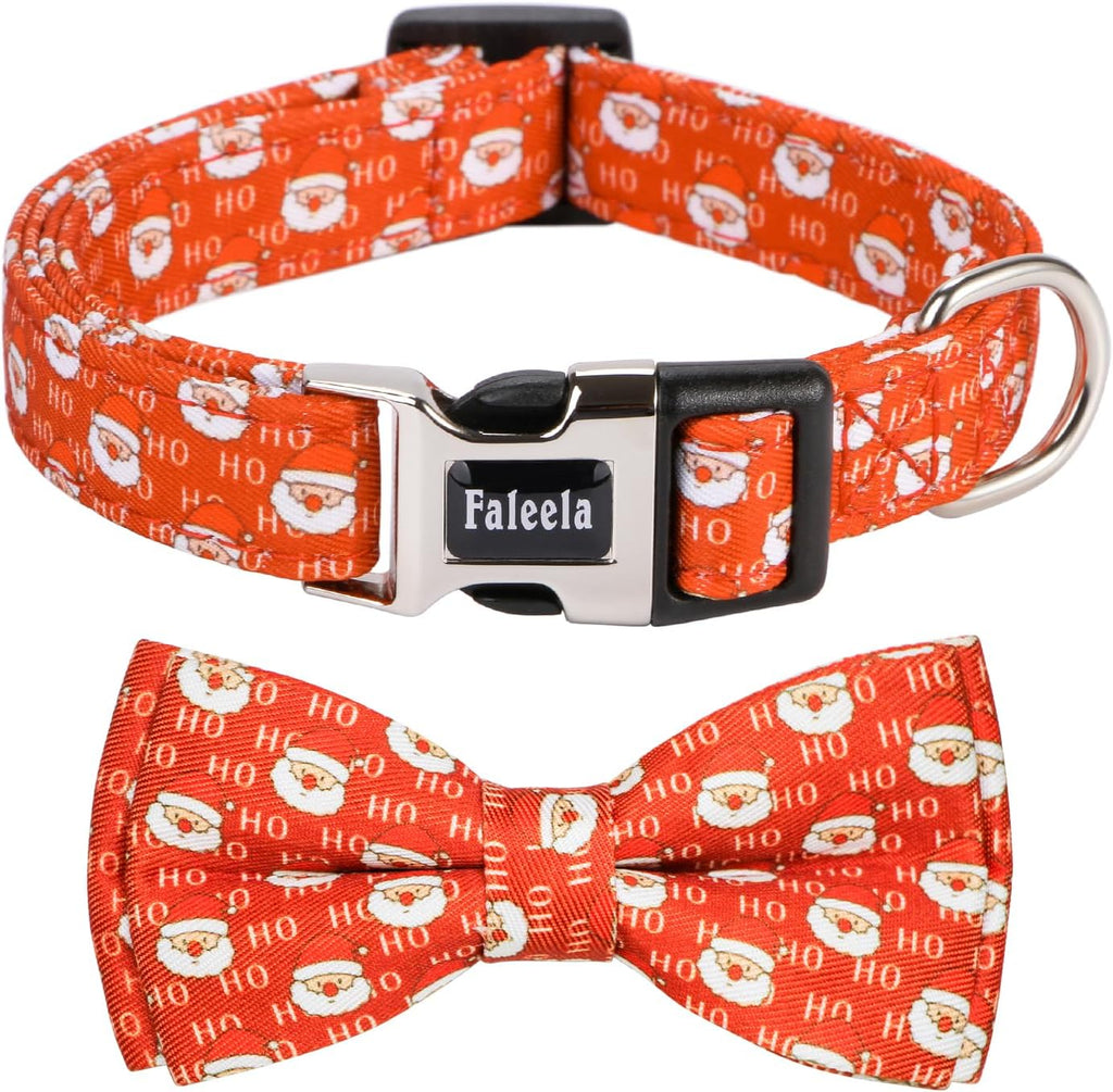 Faleela Soft &Comfy Bowtie Dog Collar,Detachable and Adjustable Bow Tie Collar,for Small Medium Large Pet (S, Beige)