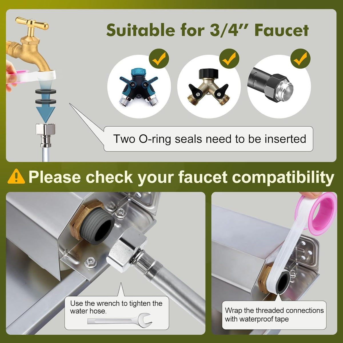 Automatic Water Dispenser for Dogs 2 Gallons, 304 Stainless Steel Dog Water Bowl Dispenser for Farm Chicken Pets Indoor&