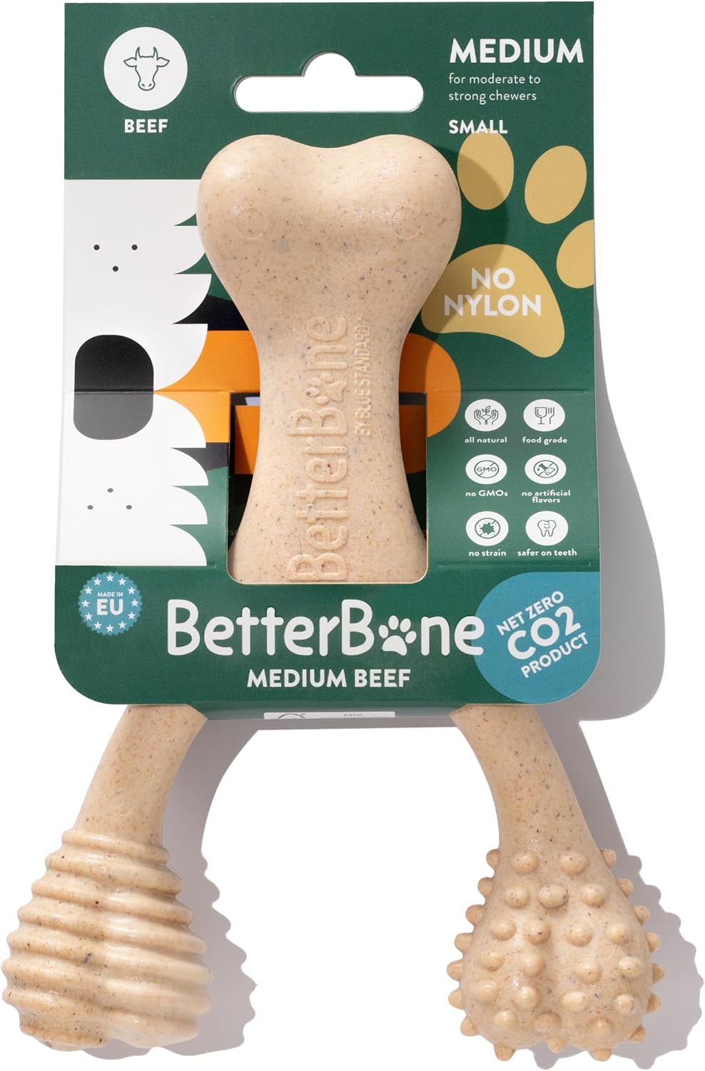 BetterBone - Medium Density - Ideal for Moderate to Strong Chewers - All-Natural, Nylon-Free Dog Chew Toys - Non-Toxic, 