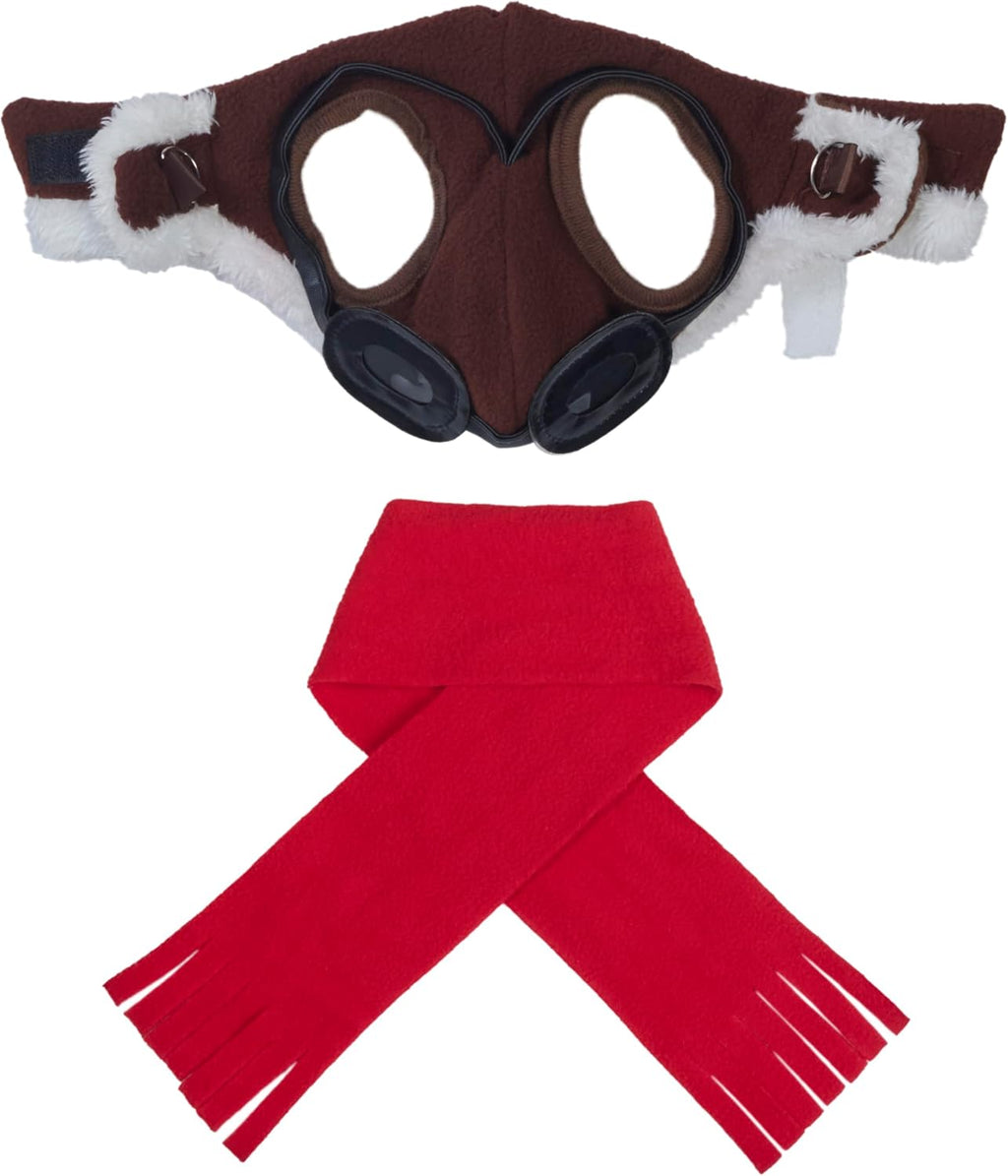 Rubies Aviator Pet Hat & Scarf Set for Dogs or Cats, M/L