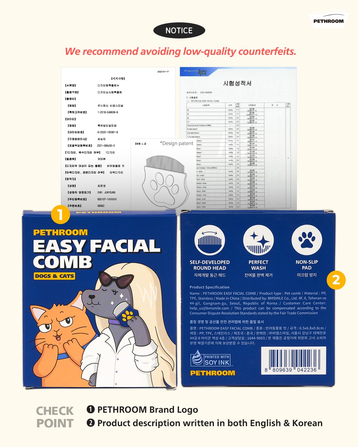 Professional Eye Comb for Pets, Stainless Steel Tear Stain Remover