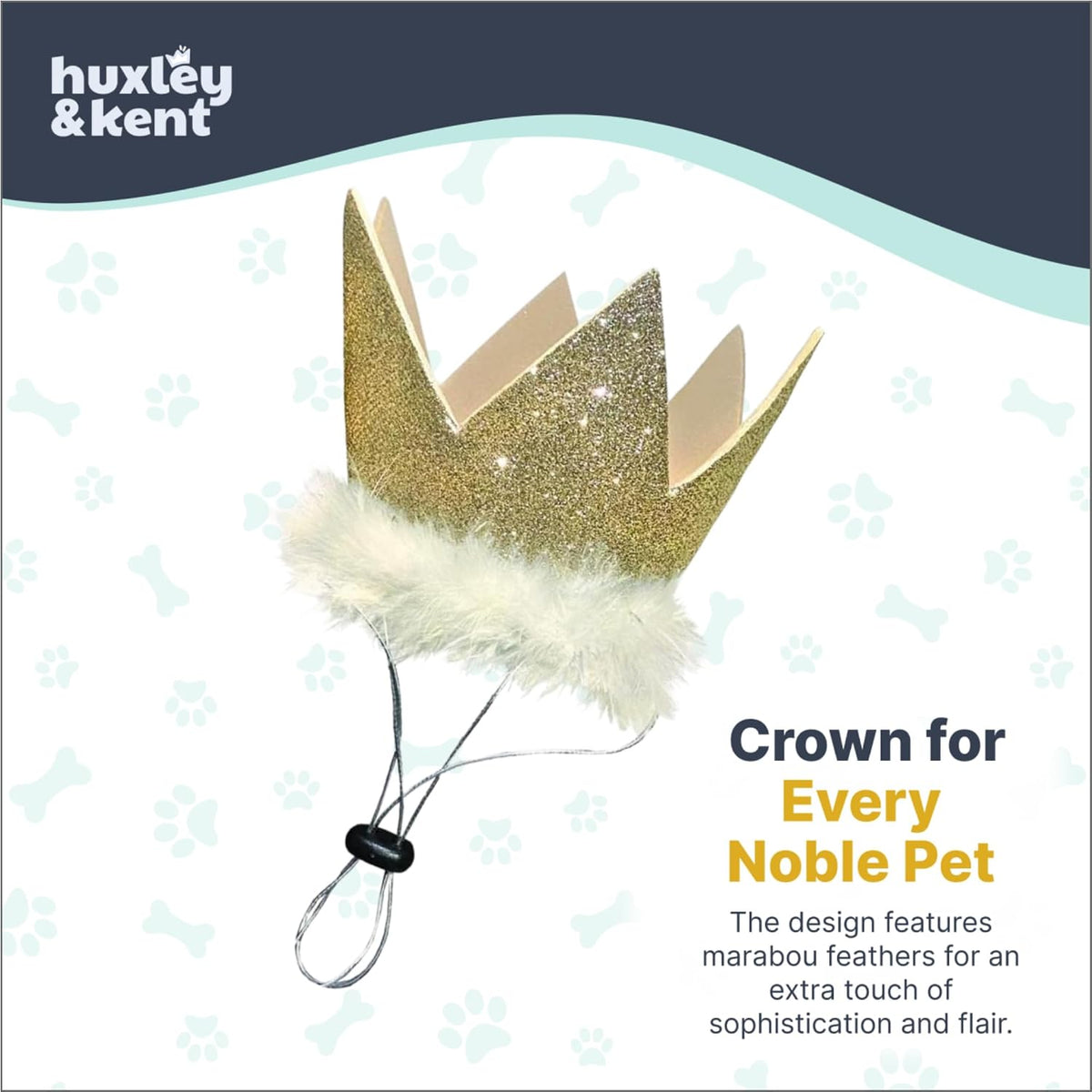 Huxley & Kent Party Crown Hat for Dogs & Cats, Gold, Large